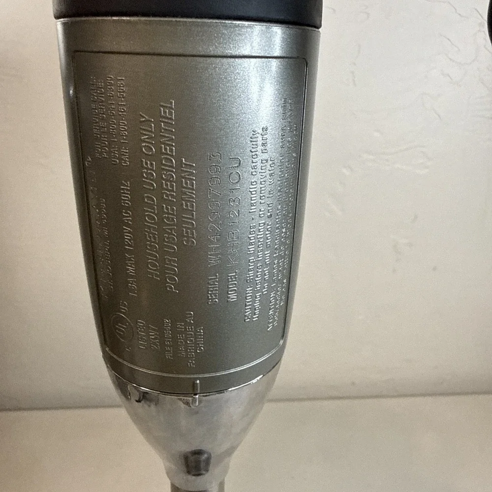 KitchenAid KHB1231CU Immersion Hand Blender + Blade Excellent Condition Tested